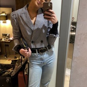 Gingham cropped blazer
